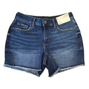 Mid-Rise Shortie Denim Shorts By Ana Size 4 3.5" Inseam Contains Recycled Cotton
